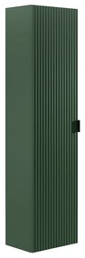 Wisząca prążkowana szafka łazienkowa - Matowa zieleń - wys. 140 cm - ZEVINI
