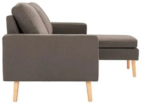 3-osobowa sofa z podnóżkiem taupe - Muria 4Q