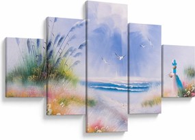 Obraz - Romantyczna plaża, obraz olejny (125x70 cm)