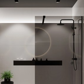 Ścianka prysznicowa WALK IN FIX grafitowa prostokątna 8 mm Molis Classic Grafit MASSI | rożne rozmiary : Kolor profili kabiny - złoty szczotkowany, Szerokość ścianki - 80 cm, Typ montażu - WALK in FIX (Do ściany)