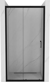Mexen Apia drzwi prysznicowe rozsuwane 145 cm, transparent, czarne - 845-145-000-70-00