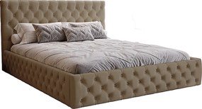 Łóżko 200x200 cm Verti Slim - pojemnik, stelaż metalowy, jasny brąz (Magic Velvet 2206)