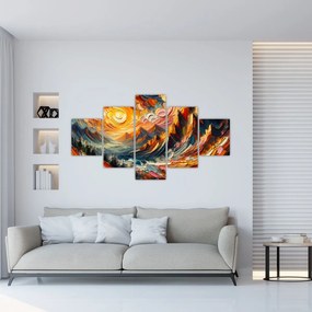 Obraz - Góry oświetlone słońcem (125x70 cm)