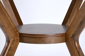 Stół okrągły RUPERT Ø120 cm – orzechowy / drewno lite kauczukowe 4-osobowy