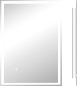 HOMCOM Lustro łazienkowe ścienne LED z dotykowym przełącznikiem, Białe