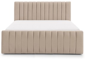 Łóżko sypialniane Nicole 160x200 z pojemnikiem - beżowy welur Velluto 2
