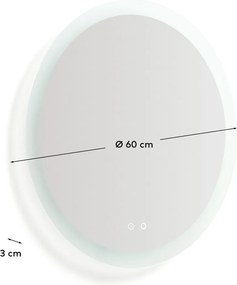 Lustro ścienne z oświetleniem ø 60 cm Mervi – Kave Home