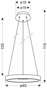 Nowoczesna okrągła lampa wisząca - D196-Xanes