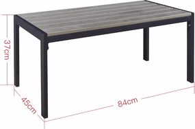 Stolik kawowy Alumo – nowoczesny niski stół balkonowy z aluminium, minimalistyczny design do wnętrz i na taras