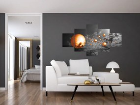 Obraz pomarańczowych abstrakcyjnych kul (125x70 cm)