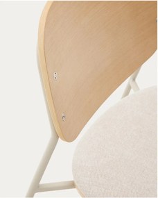 Beżowe/w naturalnym kolorze metalowe krzesło sztaplowane Meli – Kave Home