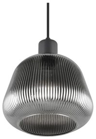 Czarna lampa wisząca ze szklanym kloszem ø 22 cm Tarifa – Trio