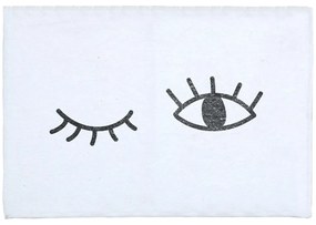 Biały dywanik łazienkowy z domieszką bawełny Really Nice Things Eyes, 40 x 60 cm