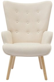 Fotel z beżową tapicerką - VATELY