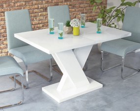 Rozkładany stół w wysokim połysku Dixon biały