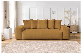 Musztardowa sztruksowa sofa 280 cm Voltaire – Bobochic Paris