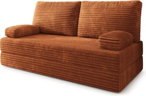 Masseno Sofa piankowa SILAR z funkcją spania, Kanapa z pianki do salonu, Bezmontażowa, Tkanina sztruksowa – Brązowy TILIA 52