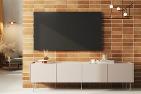 Szafka RTV Desin na metalowych nogach 220 cm - kaszmir / dąb nagano