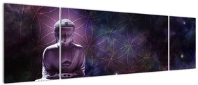 Obraz - Budda z kwiatami życia (170x50 cm)