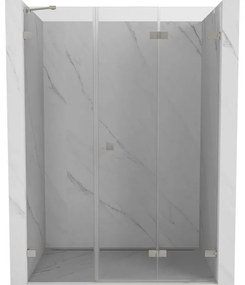 Mexen Lunar-F drzwi prysznicowe składane prawe 130 cm, transparent, nikiel szczotkowany - 836S-130-050-97-00-P