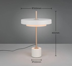 Lampa stołowa LED ze ściemniaczem w kolorze kości słoniowej (wysokość 45,5 cm) Keaton – Trio