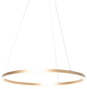 Designerska lampa wisząca złota 80 cm z wbudowanym LED o 3 stopniach ściemniania - AnelloDesignerski Oswietlenie wewnetrzne