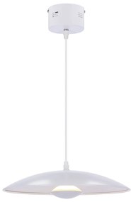 Biała lampa wisząca LED z metalowym kloszem Lund – Candellux Lighting