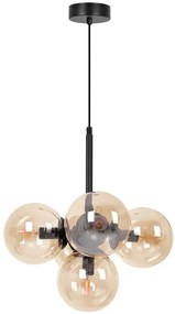 Bursztynowa regulowana lampa sufitowa ze szklanymi kloszami - A689 D2-H85