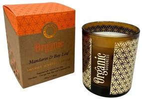 Organiczna świeca kadzidlana Mandarin &amp; BayLeaf 200 g w szklanym słoiczku ze złotą folią