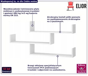 Biała trzypoziomowa półka ścienna - Avto