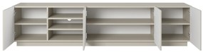 Szafka RTV Asha 200 cm ryflowanym frontem i wnęką - kaszmir