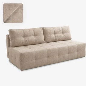 Sofa z Funkcją Spania MORANA Beżowa Szenil Nowoczesna