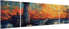 Obraz - Latarnia morska w falach (170x50 cm)