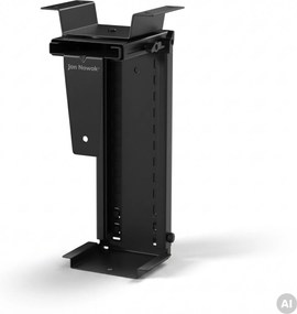 Uchwyt na komputer pod biurko, regulowany, metalowy, czarny: PC HOLDER