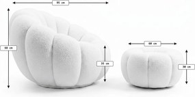 Fotel designerski BLOOM z podnóżkiem, jasnozielony