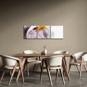 Obraz orła (z zegarem) (90x30 cm)