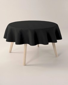Obrus okrągły kolor czarny tkanina plamoodporna, strukturalna