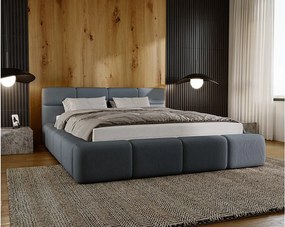 Emporius Oslo łóżko tapicerowane 180 x 200 - gruba pianka, nowoczesny styl, łóżko z pojemnikiem - łóżko tapicerowane ciemnoszare (Solar 96)