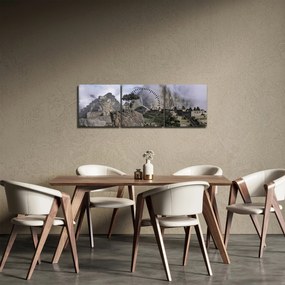 Obraz - Machu Picchu (z zegarem) (90x30 cm)