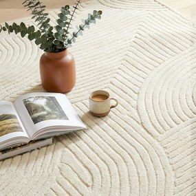 HOMCOM Maszynowo tkany dywan, wysokość 15 mm, wszechstronny, antypoślizgowy, kremowy