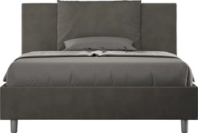 Łóżko bez stelaża tapicerowane 140x200 microfibra szary Antea