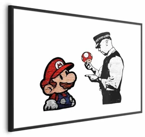Plakat Banksy: Grzybiarz 30x21 cm z ramą czarną z marginesem ARTGEIST B
