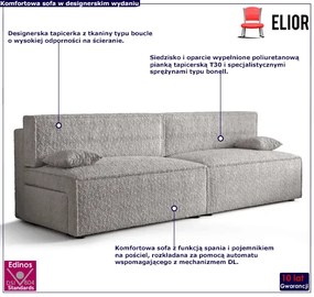 Popielata kanapa rozkładana z funkcją spania - Lider 4X
