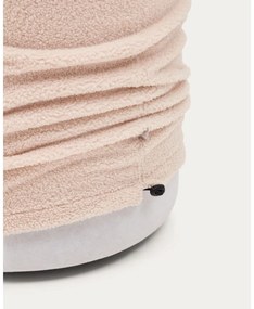Jasnoróżowy puf z materiału bouclé Kaeli – Kave Home