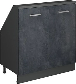 Szafka kuchenna na dach skośny czarny beton 80x46x81.6 r-line