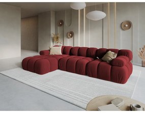 Czerwona aksamitna sofa 285 cm Bellis – Micadoni Home