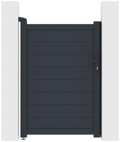 Furtka rozwierna pełna z antracytowego aluminium - szer. 103 x wys. 150 cm - NAZARIO