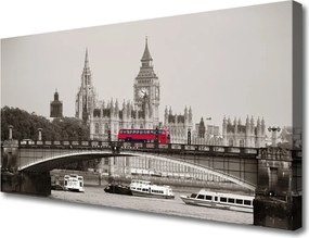 Duży obraz na płótnie Ikona Londynu: Big Ben i Most