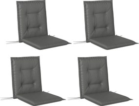 Outsunny Zestaw 4 Poduszek na Siedzenia 108 x 50 x 5 cm z Paskami, Do Użytku Wewnątrz i Na Zewnątrz, Jasnoszary