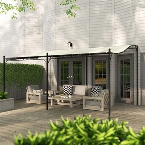 Outsunny Pergola 3 x 5 m, Elastyczne zadaszenie ogrodowe z wodoodporną płachtą i metalową ramą, Cieniujący dach, Kremowy